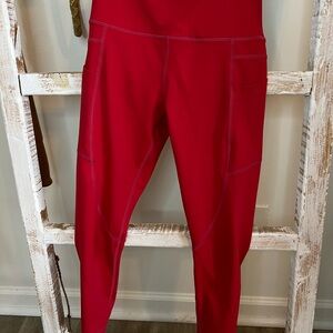ZYIA Active Light n Tight Hi-rise 7/8 Red Leggings